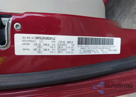 2013 Chrysler Town & Country Touring z USA, uszkodzony, nr VIN 2C4RC1BG0DR793231